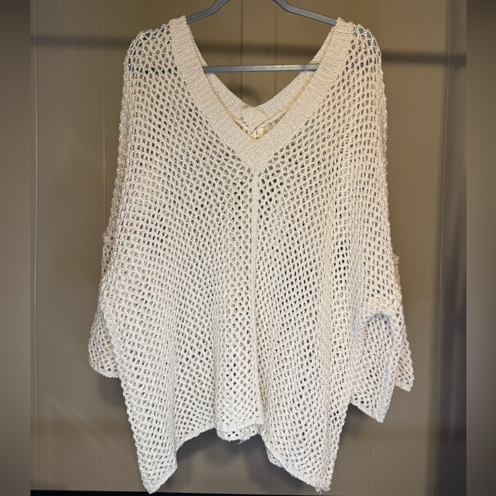 NEW POL Cream or Pink Crochet Oversized Sweater POL